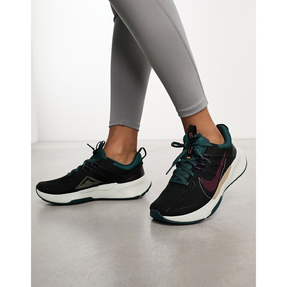 Nike Juniper Trail 2 Sneakers Women's Black Maroon Trail Running Shoes - 10